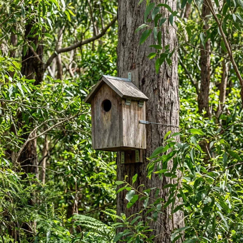 Animal nesting box installed as a humane alternative to a Waverley Gardens roof cavity